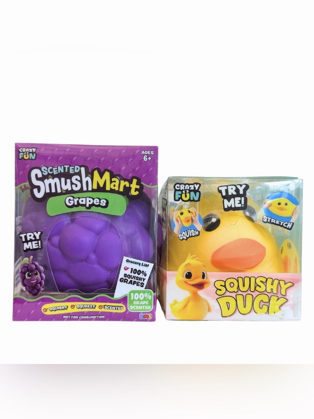 RMS SmushMart Grapes Crazy Fun Squishy Duck Sensory Stress Toy
